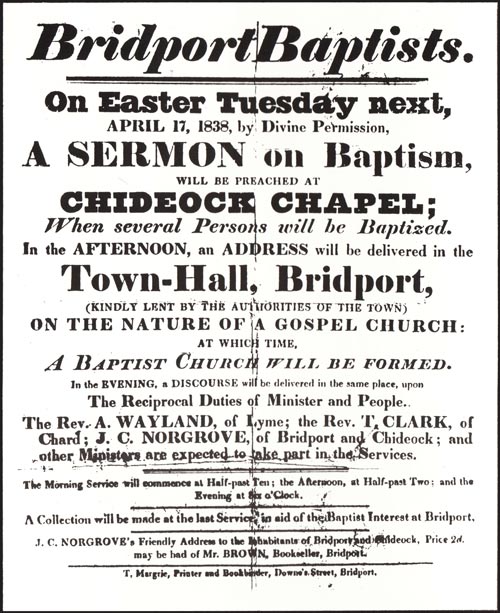 Poster For Founding Service 17th April 1838
